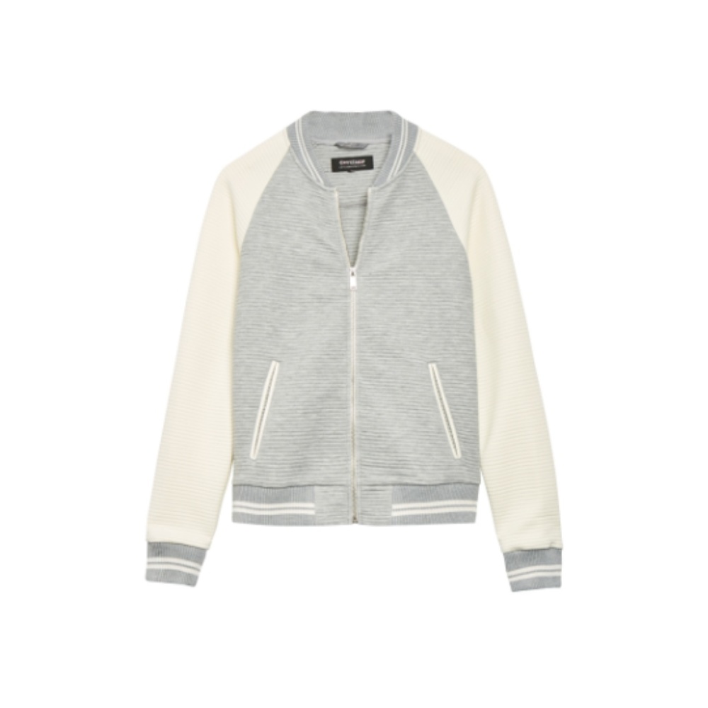 Coffeeshop Teresina Collarless Ribbed Knit Jacket